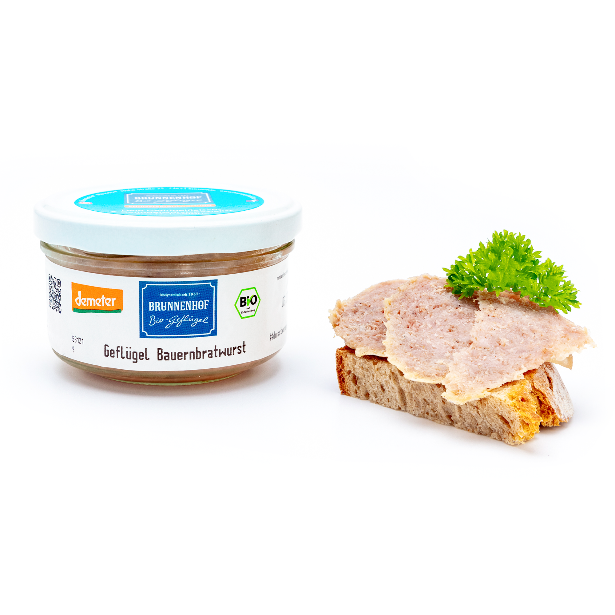 Geflügelbauernbratwurst, im Glas