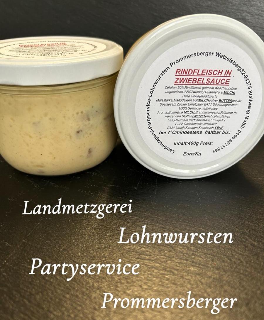 Rindfleisch in Zwiebelsoße 400g Glas