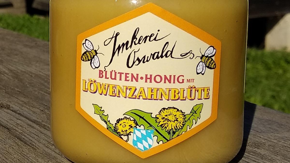 Blütenhonig mit Löwenzahn-Blüte 500g, Öko-Bienenhaltung, ein Erzeugnis der Naturschutzwiese | Imkerei Oswald
