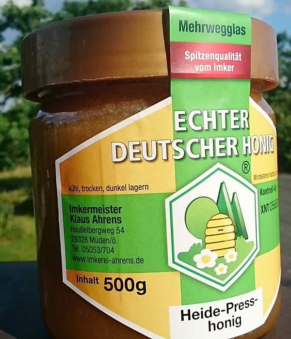 Heide-Presshonig aus der Imkerei Ahrens