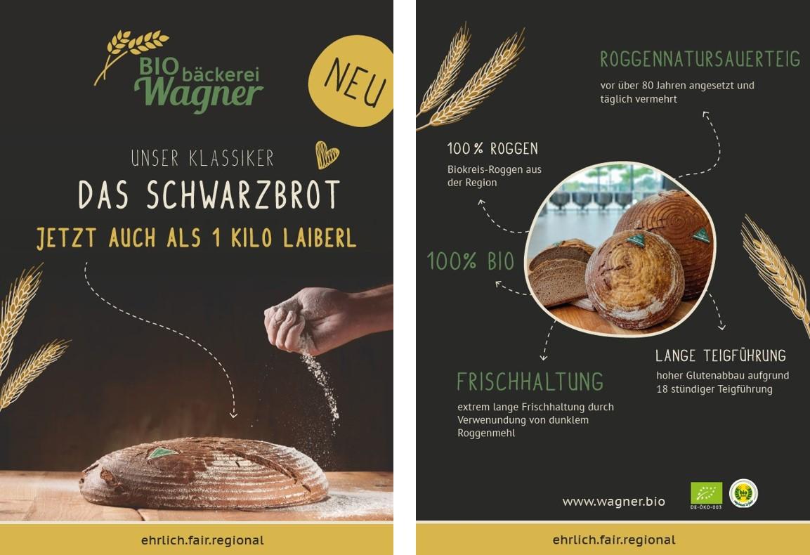 Flyer: Das Schwarzbrot der Biobäckerei Wagner