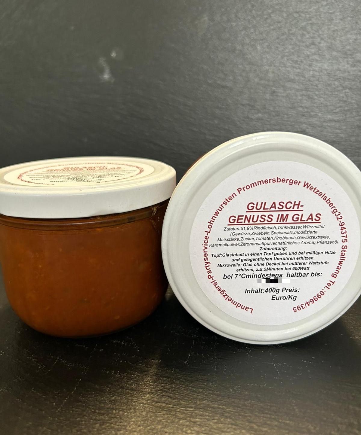 Rindergulasch-Genuss im Glas 400g Glas