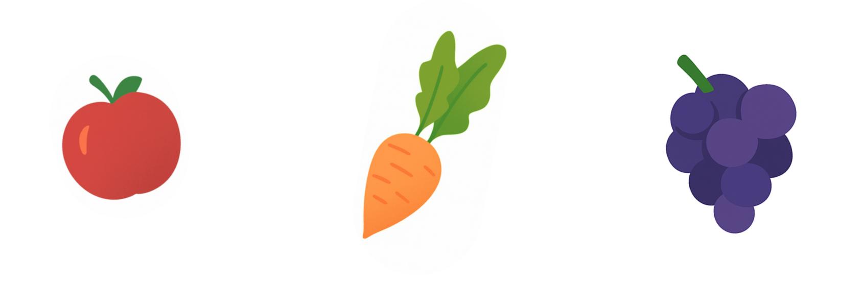 Illustiertes, regionales Obst und Gemüse