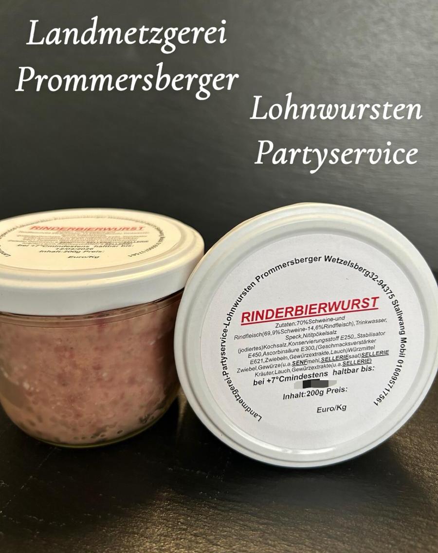 Rinderbierwurst 200g Glas