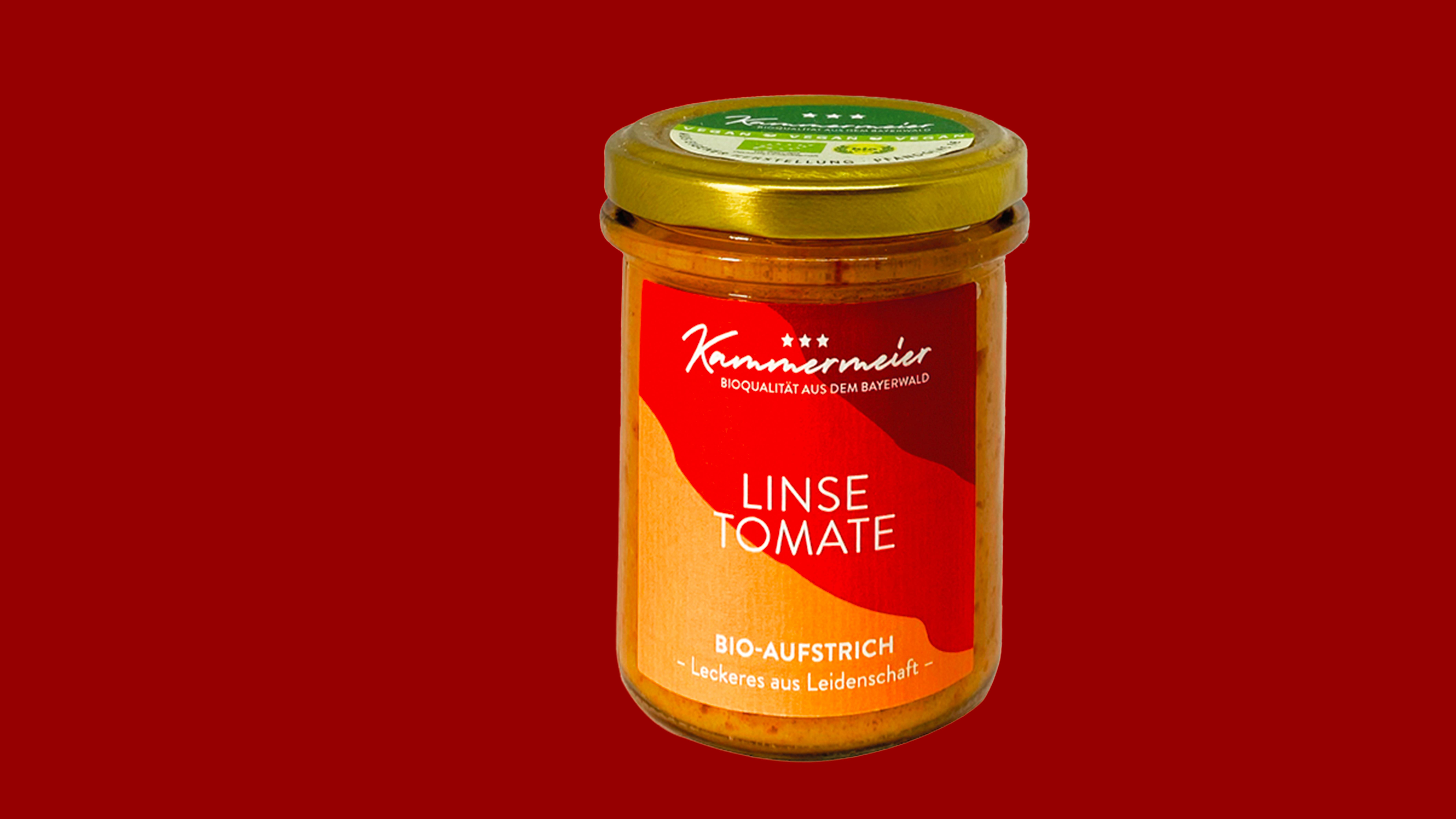veganer Bio-Linsen-Tomaten-Aufstrich