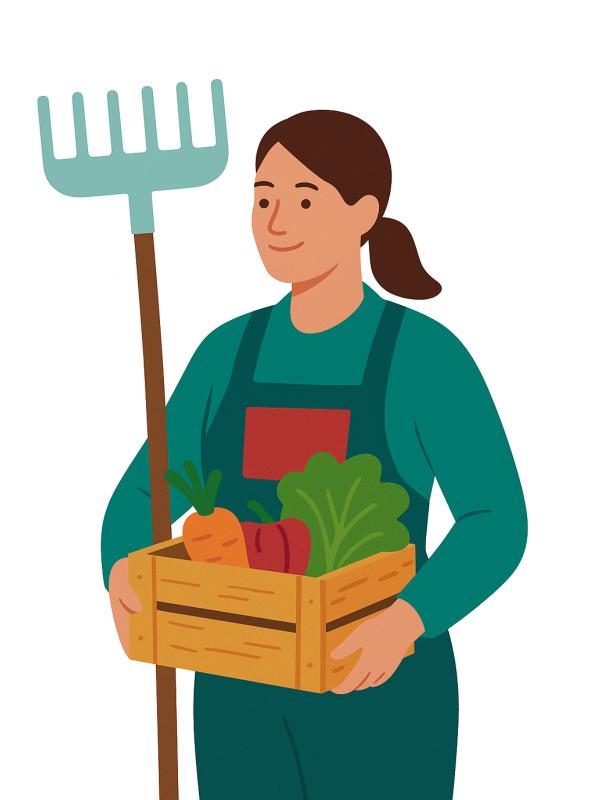 Landwirtin B2B Marktplatz Passau Illustration