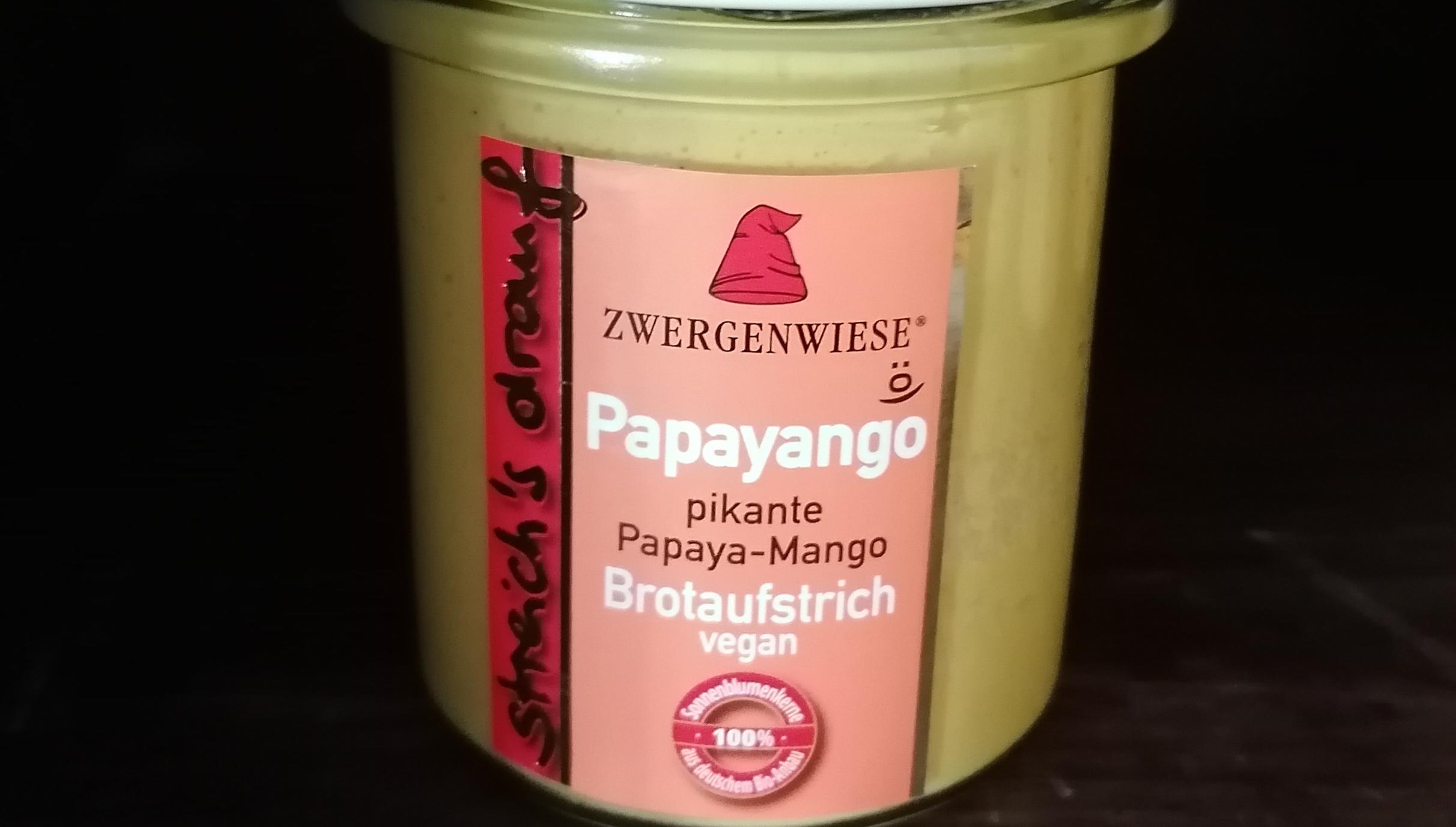 Aufstrich Zwergenwiese: Streich´s drauf - Papayango / pikante Papaya und Mango