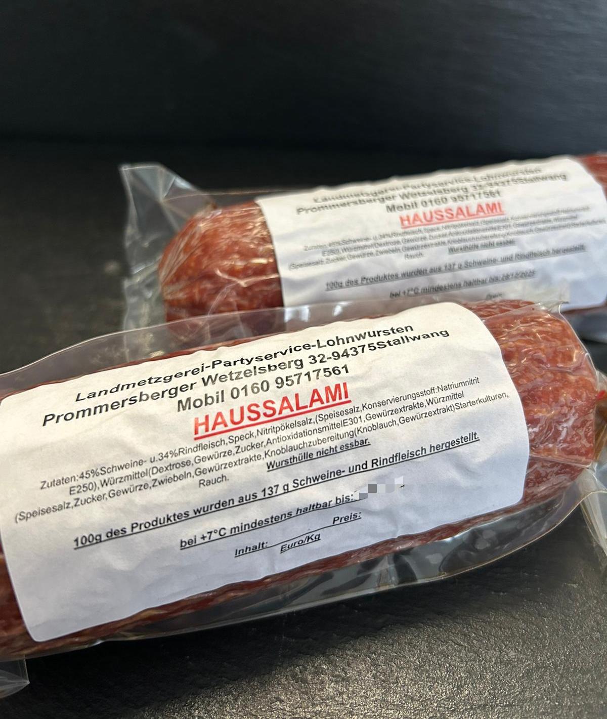 Haussalami aus eigener Herstellung