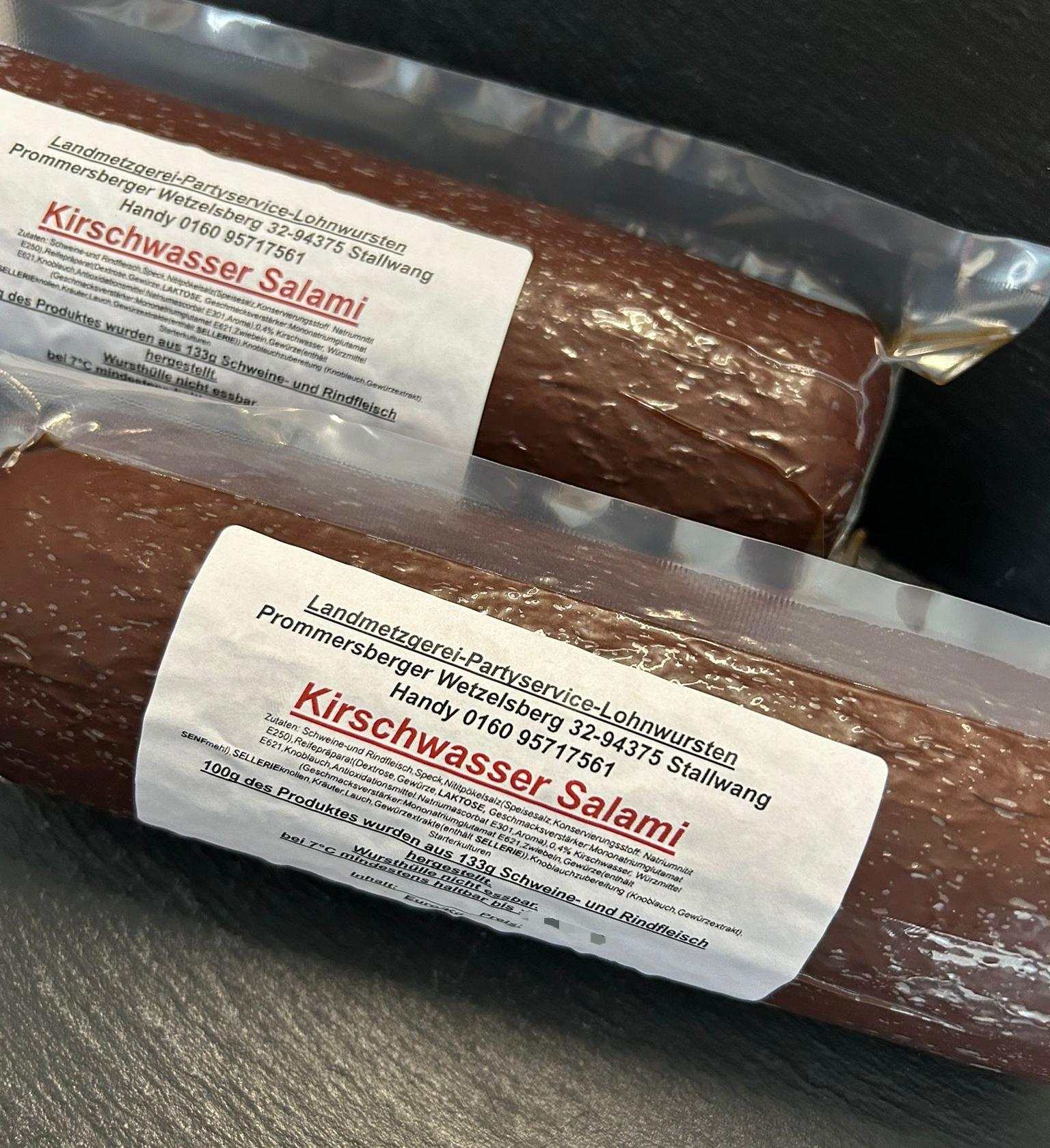 Kirschwassersalami aus eigener Herstellung