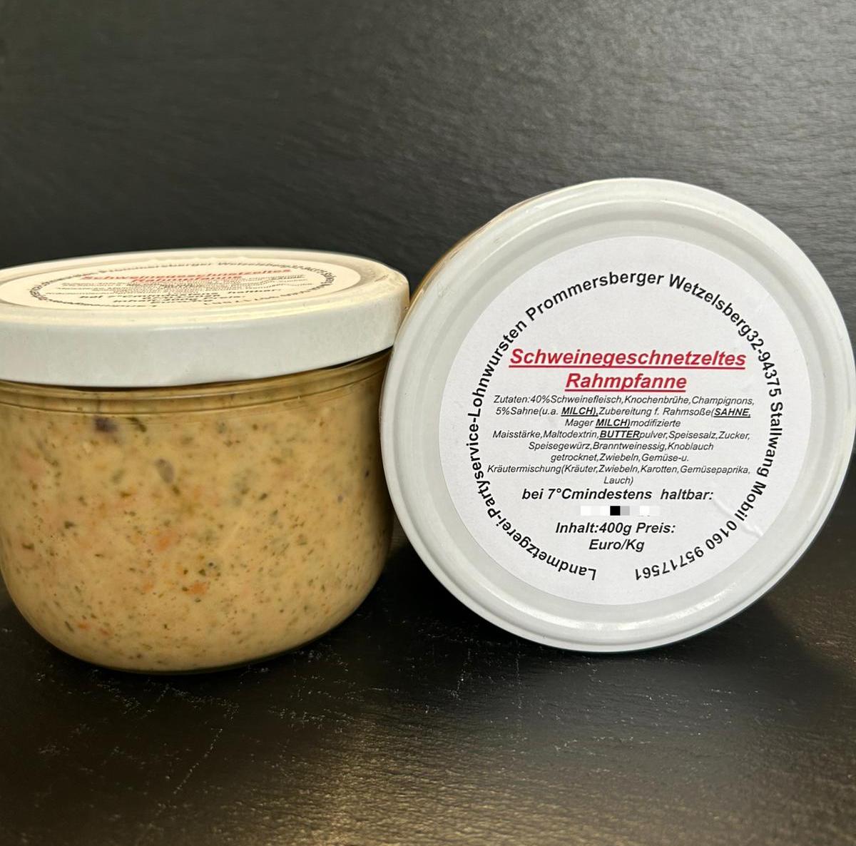 Schweinegeschnetzeltes Rahmpfanne 400g Glas
