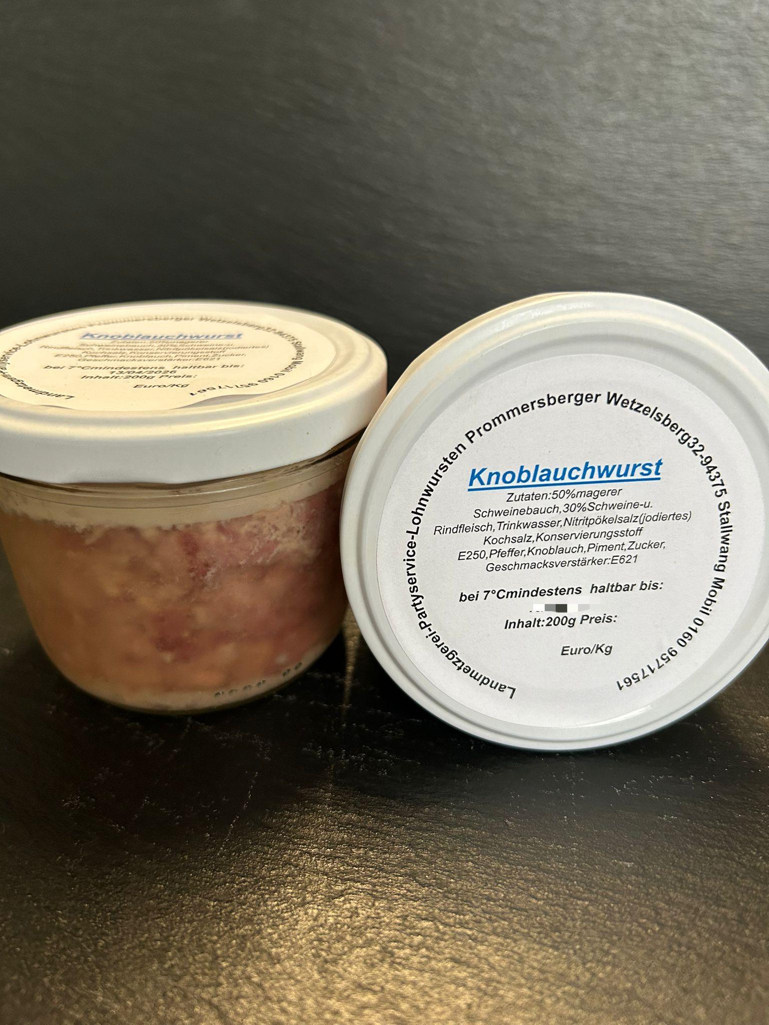 Knoblauchwurst 200g Glas