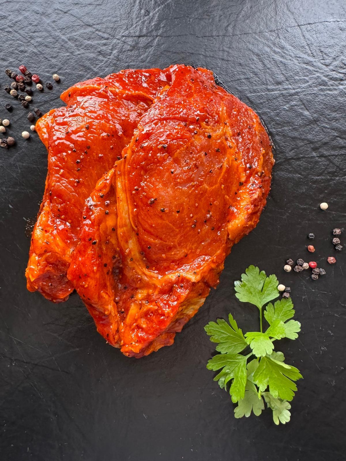 Bio Schweine-Nackensteak mariniert