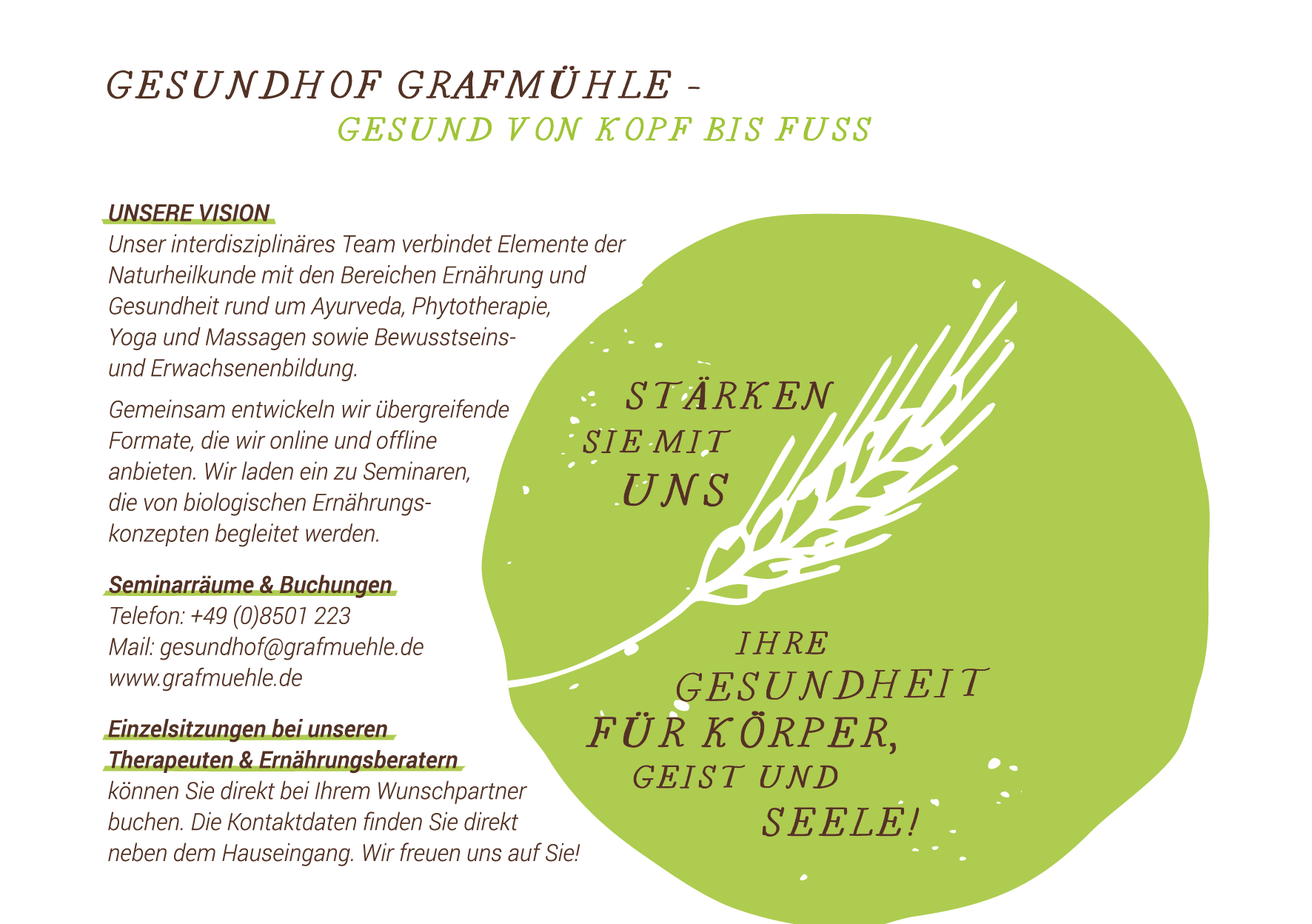GRAFMÜHLE - Bioholzofenbäckerei & Biomühle & Seminarraum & Coaching