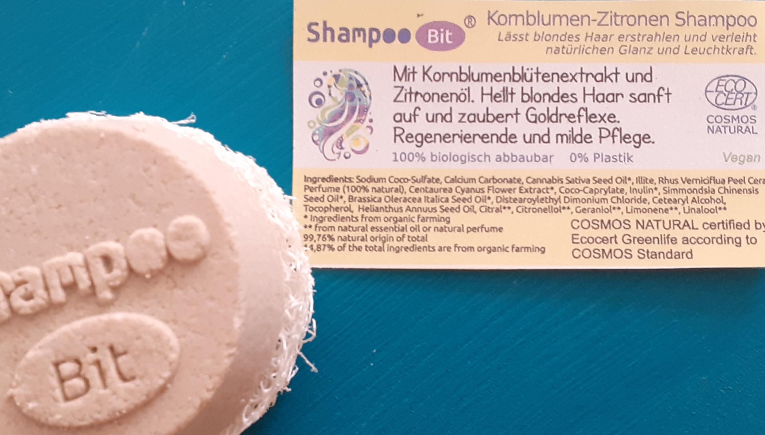 Shampoo Bit von Rosenrot, Kornblume Zitrone